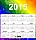 Vector 2015 Calendar on Rainbow Colors Background