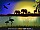 African Savannah Landscape with Elephant and Giraffe Silhouettes